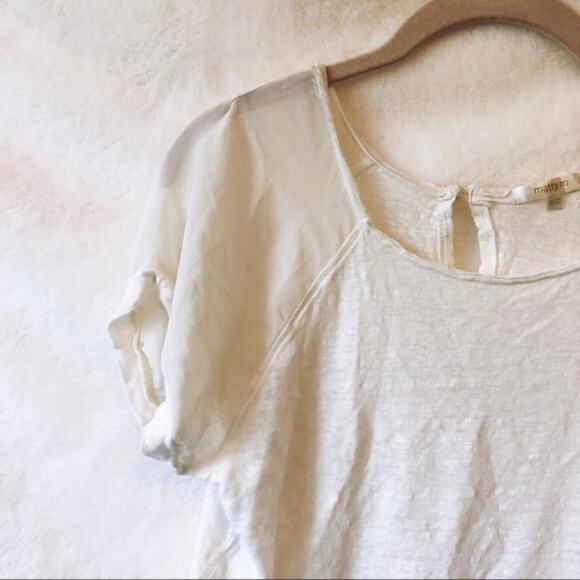 Matty M White Short Sleeve Sheer Top - Picture 4 of 6